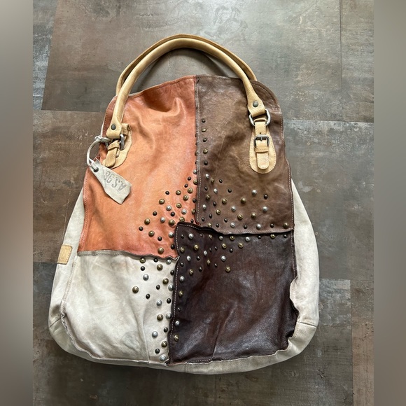 A.S.98 Handbags - A.S. 98 Large Patchwork Leather Bag